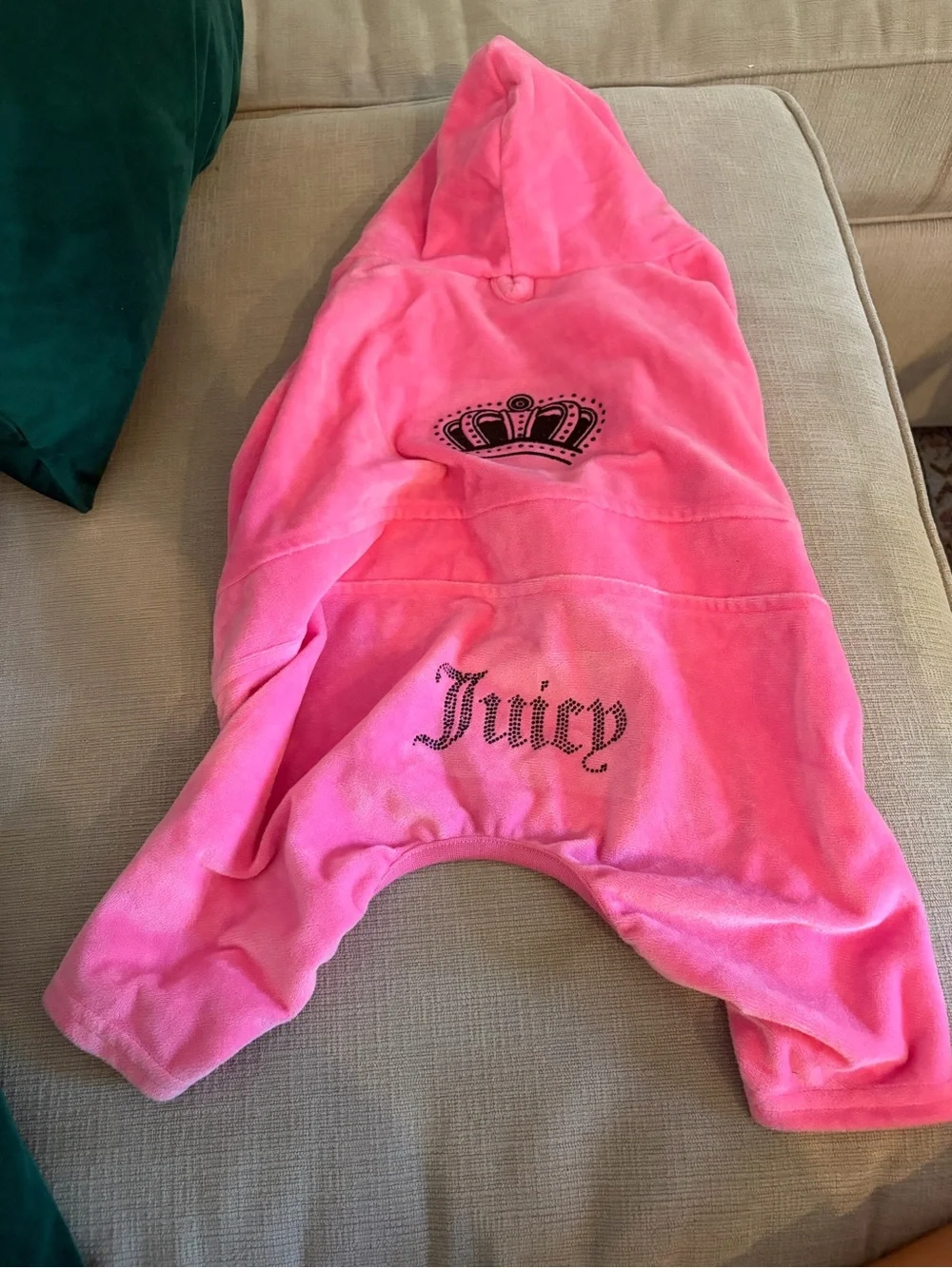 Juicy Couture Hot Pink Studded Crown Dog Hoodie